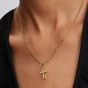 PANDORA 14ct Gold Plated Cross Dangle Charm 764063C01