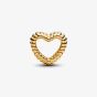 PANDORA 14ct Gold Plated Beaded Heart Charm 767516C00
