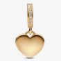 PANDORA 14ct Gold Plated Heart Tag Dangle Charm 768761C01
