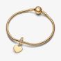 PANDORA 14ct Gold Plated Heart Tag Dangle Charm 768761C01