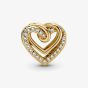 PANDORA 14ct Gold Plated Sparkling Entwined Heart Charm 769270C01