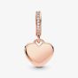PANDORA 14ct Rose Gold Plated Heart Tag Dangle Charm 788761C01