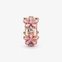 PANDORA 14ct Rose Gold Plated Pink Daisy Spacer Clip Charm 788809C01