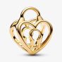 PANDORA 14ct Gold Plated Openwork Heart Padlock Charm 764358C00