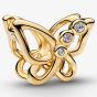 PANDORA 14ct Gold Plated Butterfly Openwork Charm 764369C01