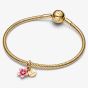 PANDORA 14ct Gold Plated Disney Moana Flower Dangle Charm 763845C01
