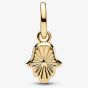 PANDORA 14ct Gold Plated Green Hamsa Hand Mini Dangle Charm 764612C01