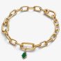 PANDORA 14ct Gold Plated Green Hamsa Hand Mini Dangle Charm 764612C01