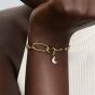 PANDORA 14ct Gold Plated White Crescent Moon Mini Dangle Charm 764614C01