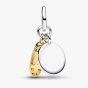 PANDORA 14ct Gold Plated & Silver Engravable Football Boot Double Dangle Charm 764712C00