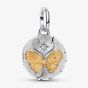 PANDORA 14ct Yellow Gold Plated Sterling Silver & Crystal Butterfly Medallion Charm 764803C01