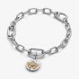 PANDORA 14ct Yellow Gold Plated Sterling Silver & Crystal Butterfly Medallion Charm 764803C01