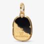 PANDORA 14ct Yellow Gold Plated & Black Enamel Owl Medallion Charm 764805C01