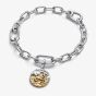 PANDORA 14ct Yellow Gold Plated Sterling Silver Crystal Capricorn Zodiac Medallion Charm 764987C01