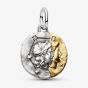PANDORA 14ct Yellow Gold Plated Sterling Silver Crystal Gemini Zodiac Medallion Charm 764989C01