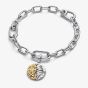 PANDORA 14ct Yellow Gold Plated Sterling Silver Crystal Virgo Zodiac Medallion Charm 764992C01