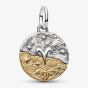PANDORA 14ct Yellow Gold Plated Sterling Silver Crystal Aries Zodiac Medallion Charm 764993C01