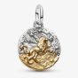 PANDORA 14ct Yellow Gold Plated Sterling Silver Crystal Leo Zodiac Medallion Charm 764994C01