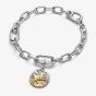 PANDORA 14ct Yellow Gold Plated Sterling Silver Crystal Leo Zodiac Medallion Charm 764994C01
