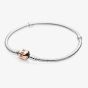 PANDORA Moments Rose Gold Clasp Silver Bracelet 580702