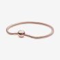 PANDORA Moments 14ct Rose Gold Plated Snake Chain Bracelet 580728
