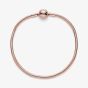 PANDORA Moments 14ct Rose Gold Plated Snake Chain Bracelet 580728