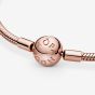 PANDORA Moments 14ct Rose Gold Plated Snake Chain Bracelet 580728