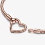 PANDORA Moments 14ct Rose Gold Plated Heart Clasp Bracelet 582257C00