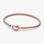PANDORA Moments 14ct Rose Gold Plated Studded Chain Bracelet 582731C00