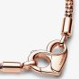 PANDORA Moments 14ct Rose Gold Plated Studded Chain Bracelet 582731C00