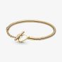 PANDORA 14ct Gold Plated Heart T-Bar Chain Bracelet 569285C00