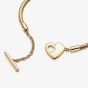 PANDORA 14ct Gold Plated Heart T-Bar Chain Bracelet 569285C00