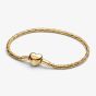 PANDORA 14ct Gold Plated Heart Clasp Snake Chain Bracelet 564236C00