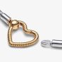 PANDORA Two Colour Heart Clasp Snake Chain Bracelet 569539C00