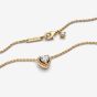 PANDORA 14ct Gold Plated Sparkling Heart Collier Necklace 368425C01-45