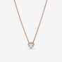 PANDORA 14ct Rose Gold Plated Sparkling Heart Necklace 388425C01-45