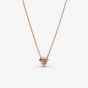 PANDORA 14ct Rose Gold Plated Sparkling Heart Necklace 388425C01-45