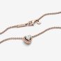 PANDORA 14ct Rose Gold Plated Sparkling Heart Necklace 388425C01-45