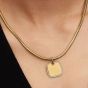 PANDORA 14ct Yellow Gold Plated Cubic Zirconia Square Tag Pendant Charm 364009C01