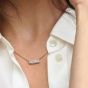 PANDORA Timeless 14ct Rose Gold Plated Pavé Bar Necklace 382621C01-45