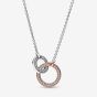 PANDORA Signature Two Tone Linked Circles Necklace 382778C01-45