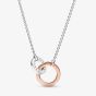 PANDORA Signature Two Tone Linked Circles Necklace 382778C01-45