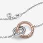 PANDORA Signature Two Tone Linked Circles Necklace 382778C01-45