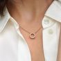 PANDORA 14ct Rose Gold Plated Logo Pavé Circle Collier Necklace 387436C01-45
