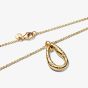 PANDORA 14ct Gold Plated Organically Shaped Stone-Set Oval Pendant Necklace 364666C01-45