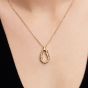 PANDORA 14ct Gold Plated Organically Shaped Stone-Set Oval Pendant Necklace 364666C01-45
