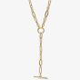 PANDORA 14ct Yellow Gold Plated Y Link Chain Necklace 364809C00-45