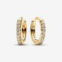 PANDORA 14ct Gold Plated Sparkling Huggie Hoop Earrings 263015C01