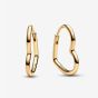 PANDORA 14ct Gold Heart Hoop Earrings 268307C00