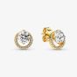 PANDORA 14ct Gold Plated Sparkling Round Halo Stud Earrings 261248C01